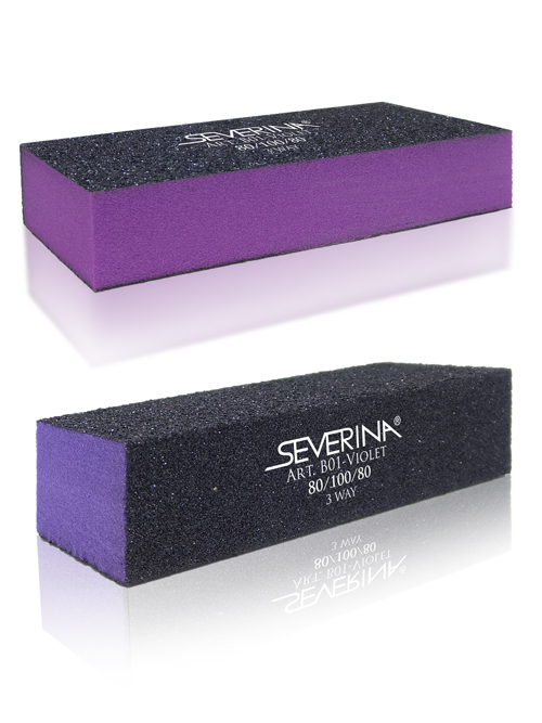 Баф 3-х сторонний в индивидуальной упаковке арт. 2В01 - VIOLET 80/100/80 грит