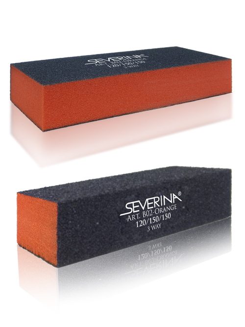 Баф 3-х сторонний в индивидуальной упаковке арт. 2В02 - ORANGE 120/150/150 грит