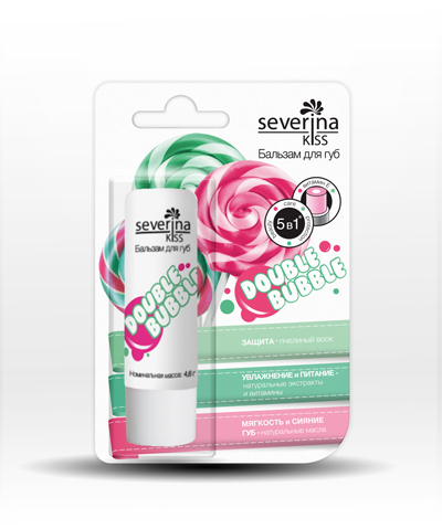 Бальзам для губ в блистере Double Bubble Severina Kiss