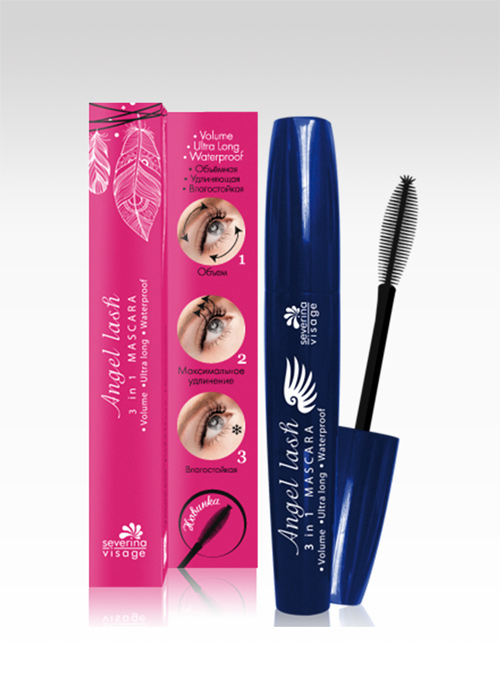 Тушь для ресниц объемная, удлиняющая, влагостойкая Angel Lash 3 in 1 Mascara Volume, Ultra Long, Waterproof в индивидуальной упаковке