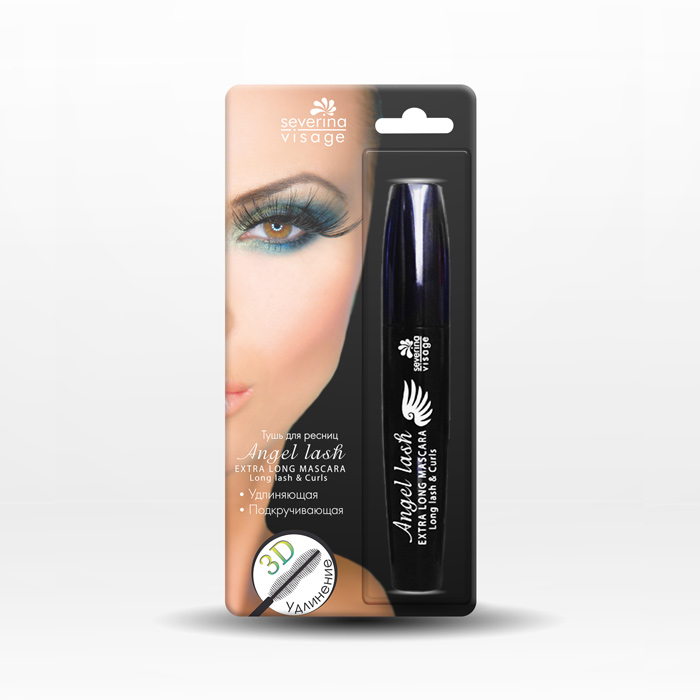 Тушь для ресниц удлиняющая, подкручивающая Angel Lash Extra Long Mascara Long lash & Curls в блистере